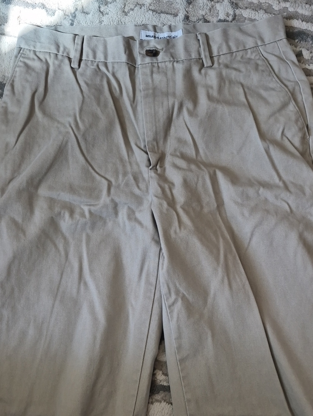 Amazon Essentials Beige Straight-Leg Pants